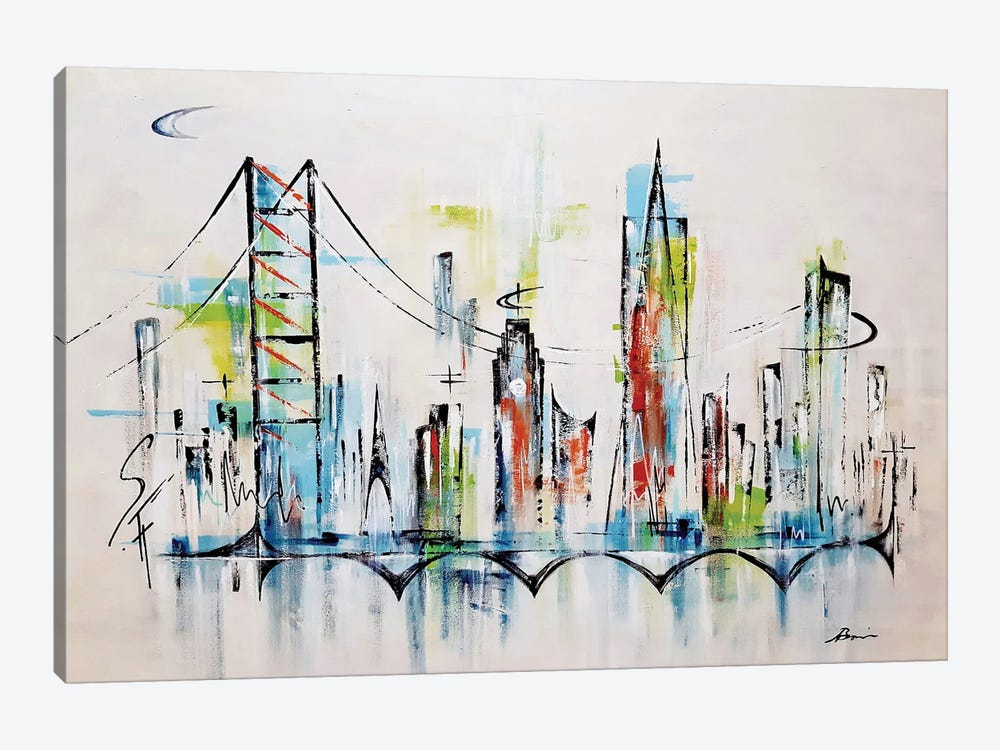 Midcentury San Francisco II by Angela Bisson 1-piece Canvas Print