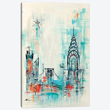 New York City Abstract Canvas Print #BIS2} by Angela Bisson Canvas Art Print