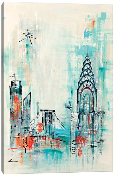 New York City Abstract Canvas Art Print - New York City Skylines