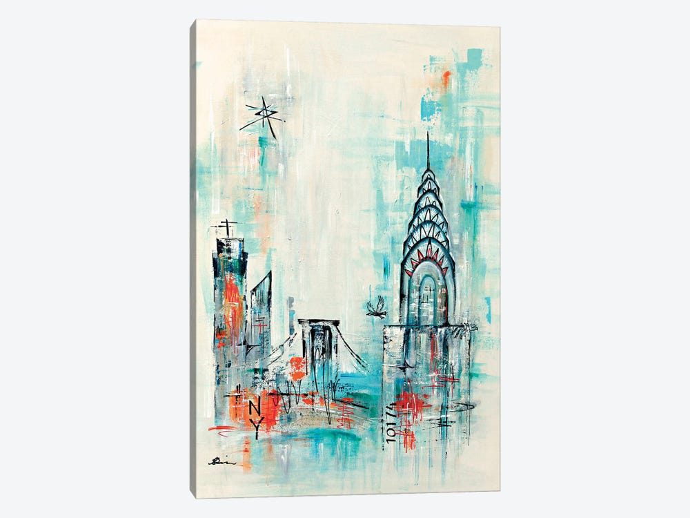 New York City Abstract by Angela Bisson 1-piece Canvas Art