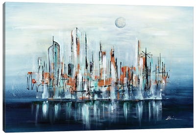 Midcentury Skyline Uptown XXXI Canvas Art Print - Angela Bisson