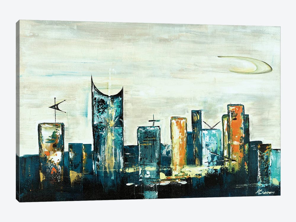Midcentury Skyline Uptown V by Angela Bisson 1-piece Canvas Print