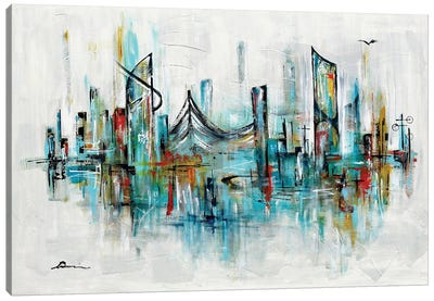Midcentury Skyline Uptown XXVIII Canvas Art Print - Angela Bisson