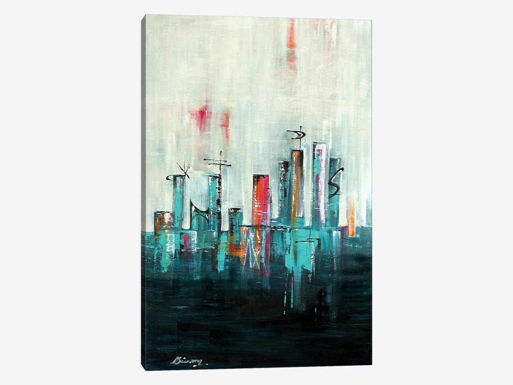 Midcentury Skyline Uptown XXI by Angela Bisson 1-piece Canvas Art Print