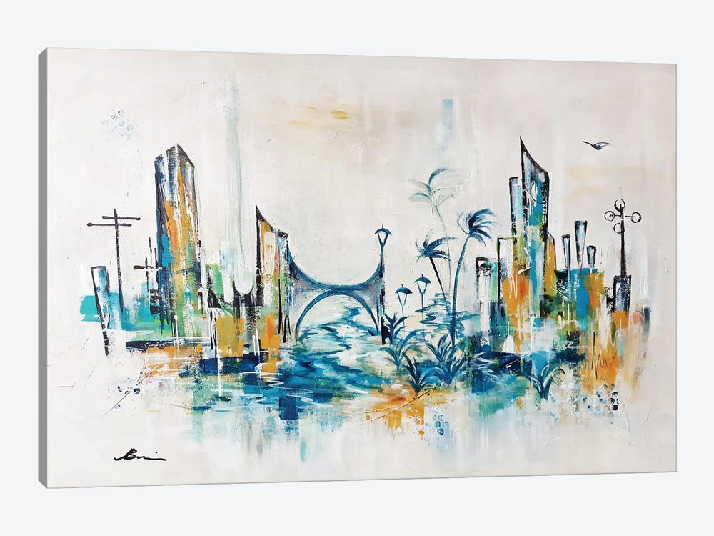 Midcentury Skyline Uptown XXIX by Angela Bisson 1-piece Canvas Artwork