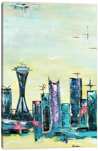 Uptown Seattle Canvas Art Print - Angela Bisson