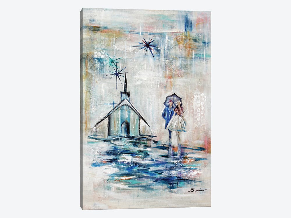 Chapel Of Love Midcentury Abstract 1-piece Canvas Art