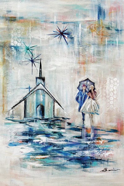 Angela Bisson: Chapel Of Love Midcentury Abstract by Angela Bisson