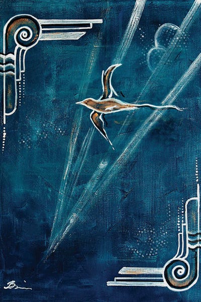 Art Deco Swallow by Angela Bisson art print