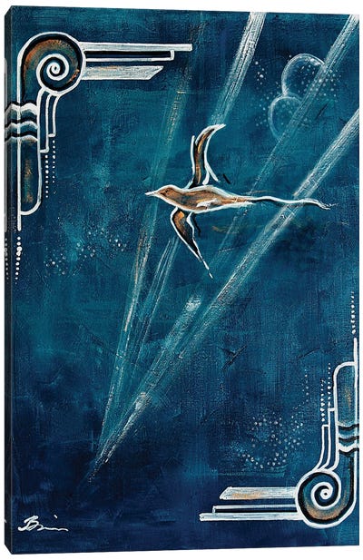 Art Deco Swallow Canvas Art Print - Art Deco