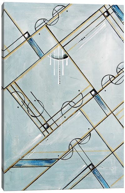 Art Deco Geometric Moonshine II Canvas Art Print - Angela Bisson