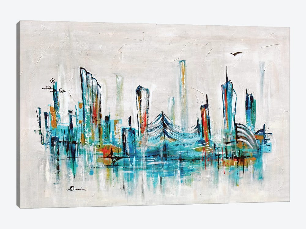 Midcentury Skyline Uptown XXX by Angela Bisson 1-piece Canvas Art Print