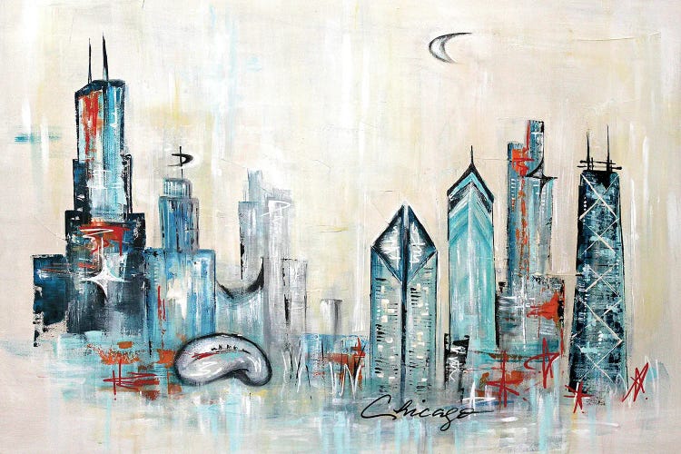 Chicago Skyline by Angela Bisson wall art