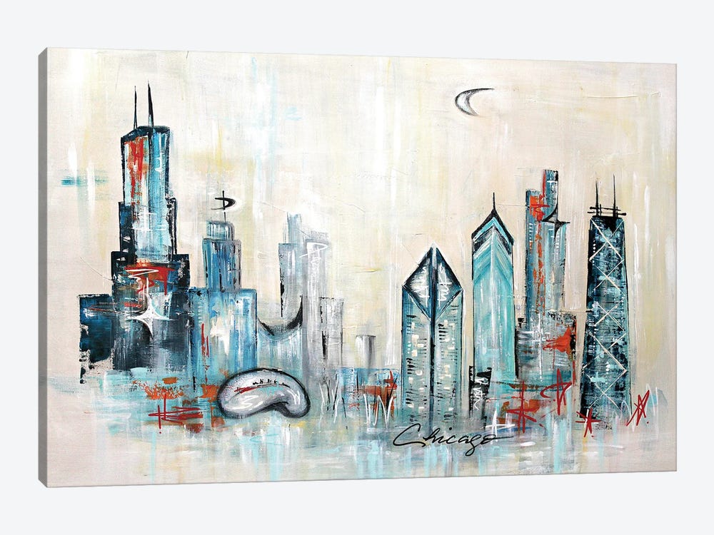 Chicago Skyline by Angela Bisson 1-piece Art Print
