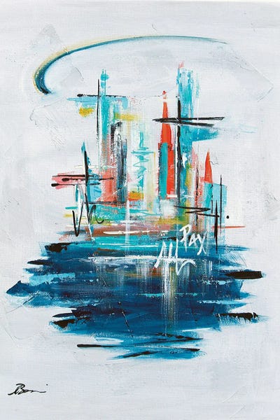 Inspirational Office: Christian Abstract Midcentury Peace In The Valley III by Angela Bisson