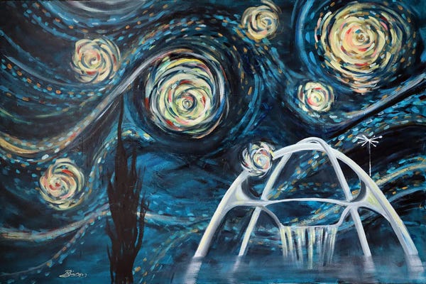Los Angeles: Lax Starry Night by Angela Bisson