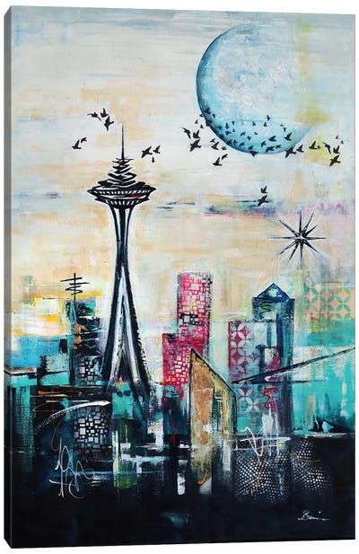 Sleepless In Seattle Canvas Art Print - Angela Bisson