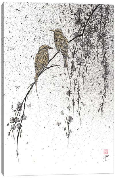 Two Birds Canvas Art Print - Love Birds