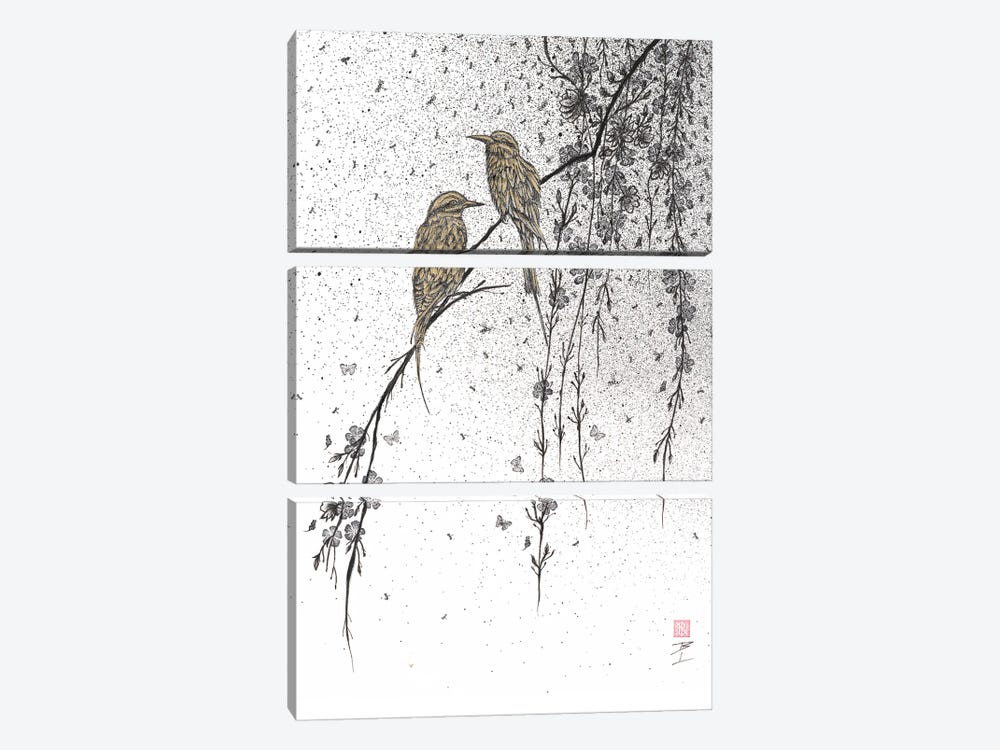 Two Birds by Bo N. Inthivong 3-piece Canvas Print