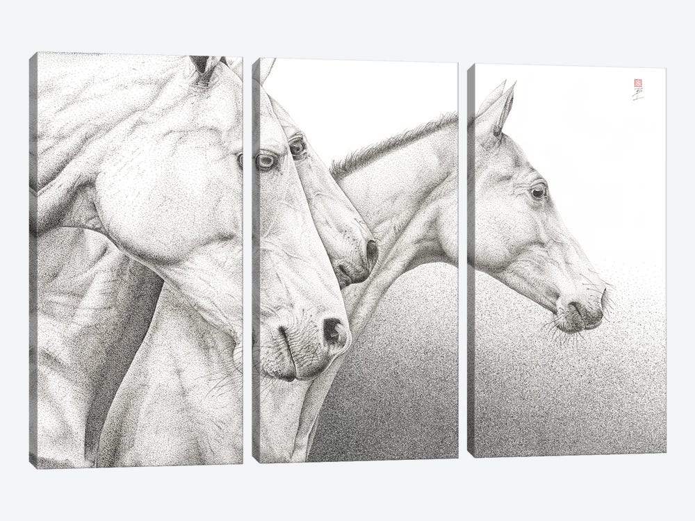 Wild Horses by Bo N. Inthivong 3-piece Canvas Artwork