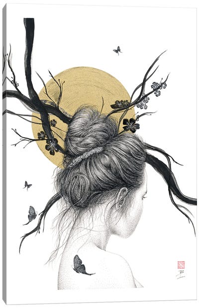 Moon Blossom Canvas Art Print - Bo N. Inthivong