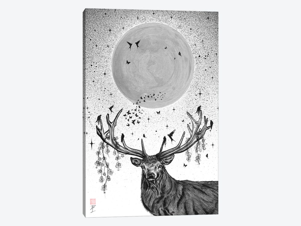 Buck Moon by Bo N. Inthivong 1-piece Canvas Artwork