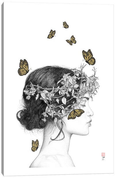 Natural Beauty Canvas Art Print - Monarch Butterflies