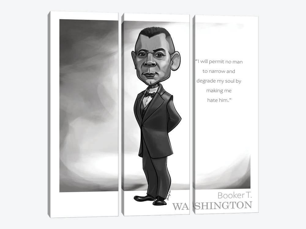 Booker T. Washington by Andrew Bailey 3-piece Canvas Art Print