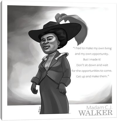 Madam CJ Walker Canvas Art Print - Black History Month