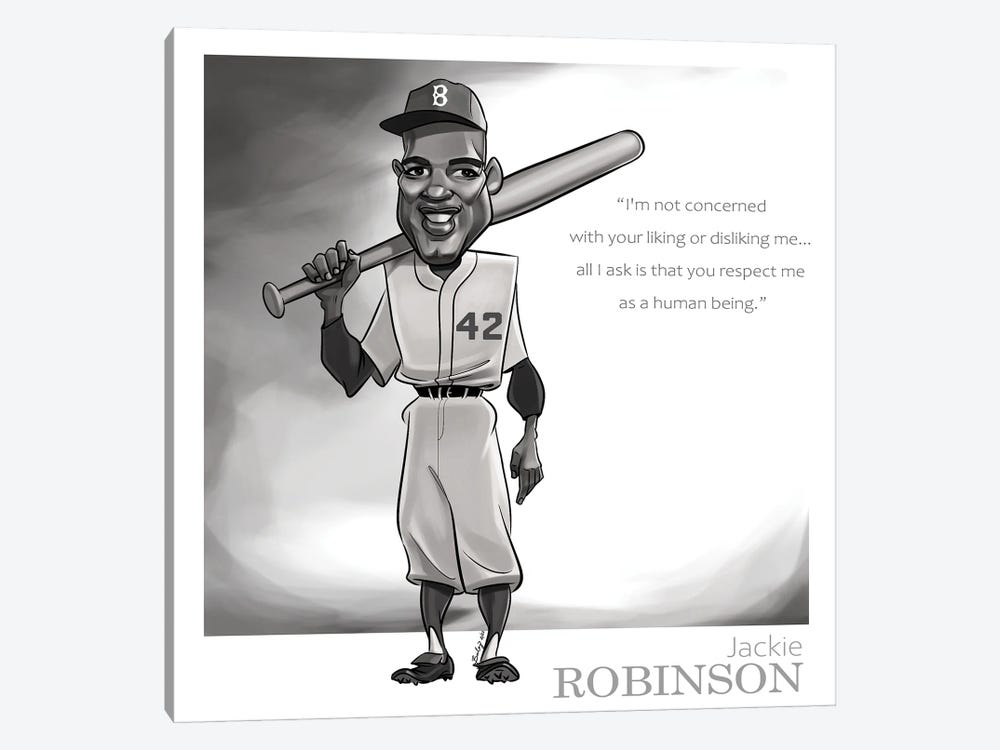 Jackie Robinson by Andrew Bailey 1-piece Canvas Art