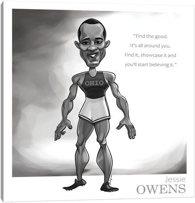Jessie Owens Canvas Art Print - Black History Month