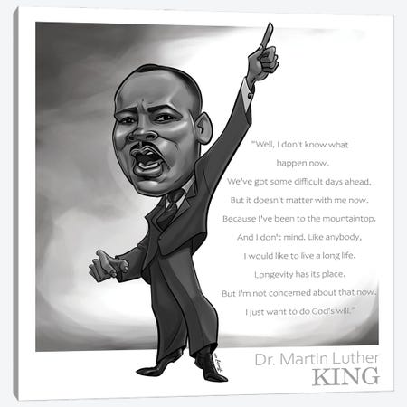 Dr. Martin Luther King Canvas Print #BIY18} by Andrew Bailey Art Print