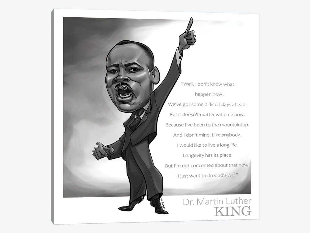 Dr. Martin Luther King by Andrew Bailey 1-piece Canvas Art Print