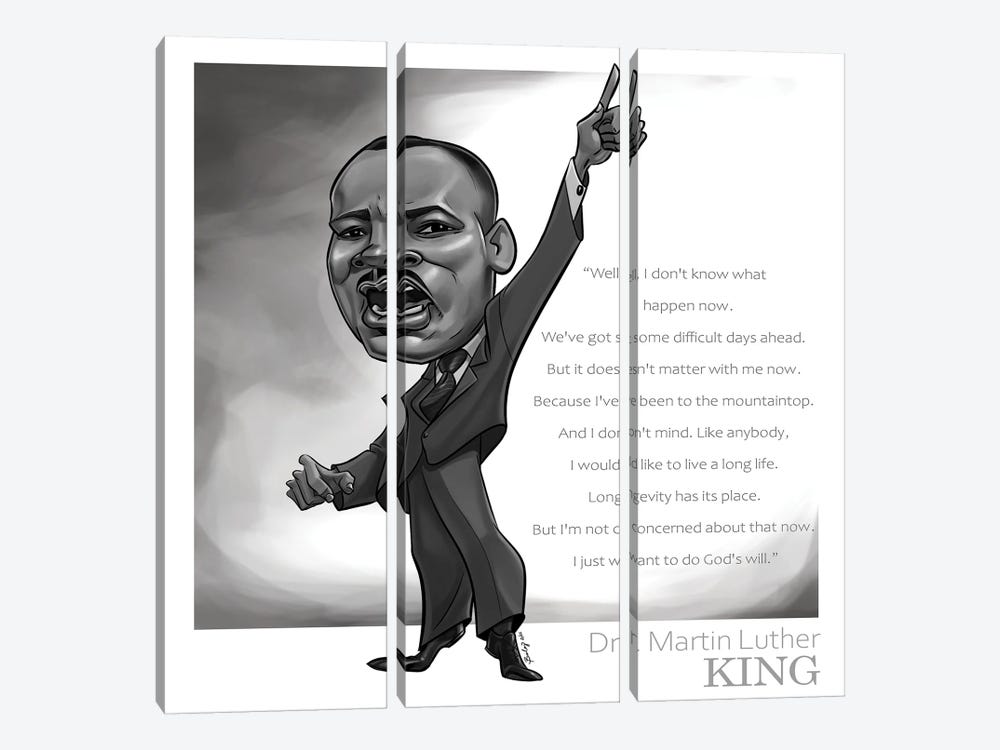 Dr. Martin Luther King by Andrew Bailey 3-piece Canvas Art Print