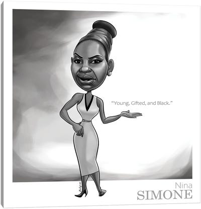 Nina Simone Canvas Art Print - Black History Month