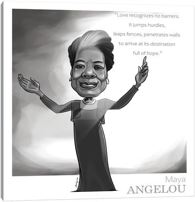 Maya Angelou Canvas Art Print - Literature Art