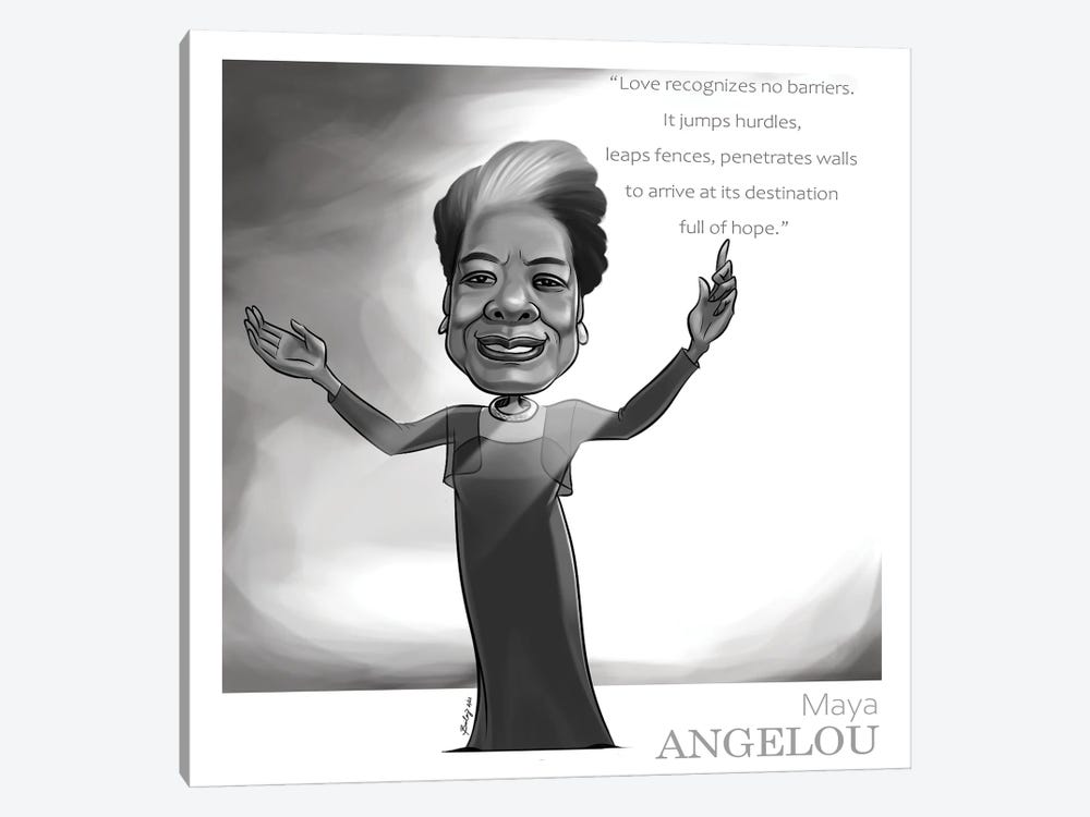 Maya Angelou by Andrew Bailey 1-piece Canvas Art Print
