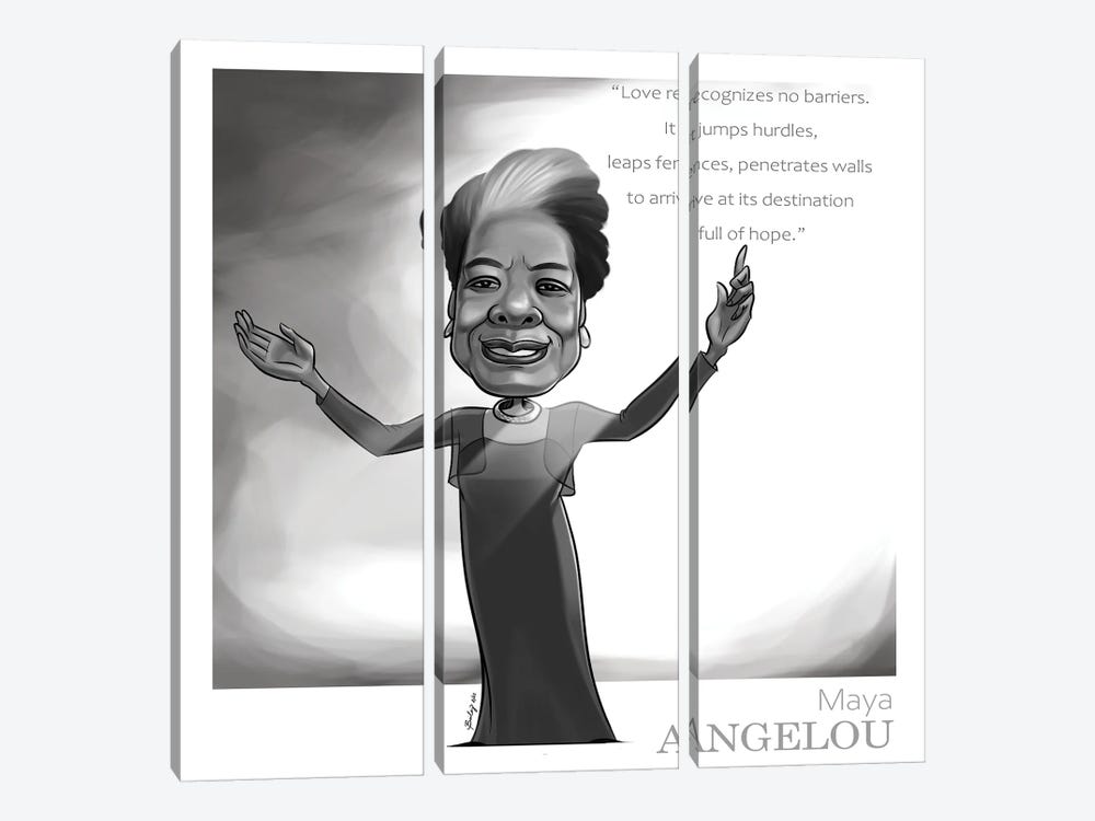 Maya Angelou by Andrew Bailey 3-piece Canvas Print