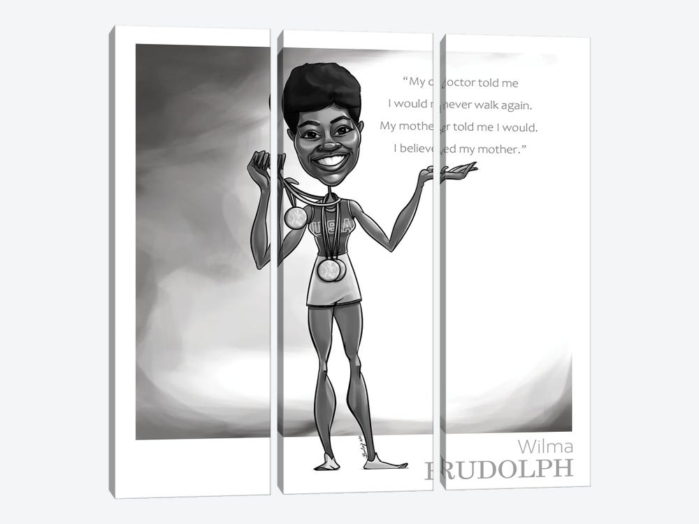 Wilma Rudolph by Andrew Bailey 3-piece Art Print