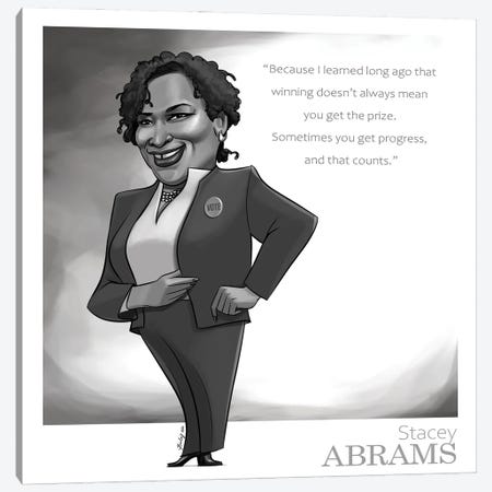 Stacey Abrams Canvas Print #BIY28} by Andrew Bailey Canvas Artwork