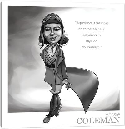 Bessie Coleman Canvas Art Print - Black History Month