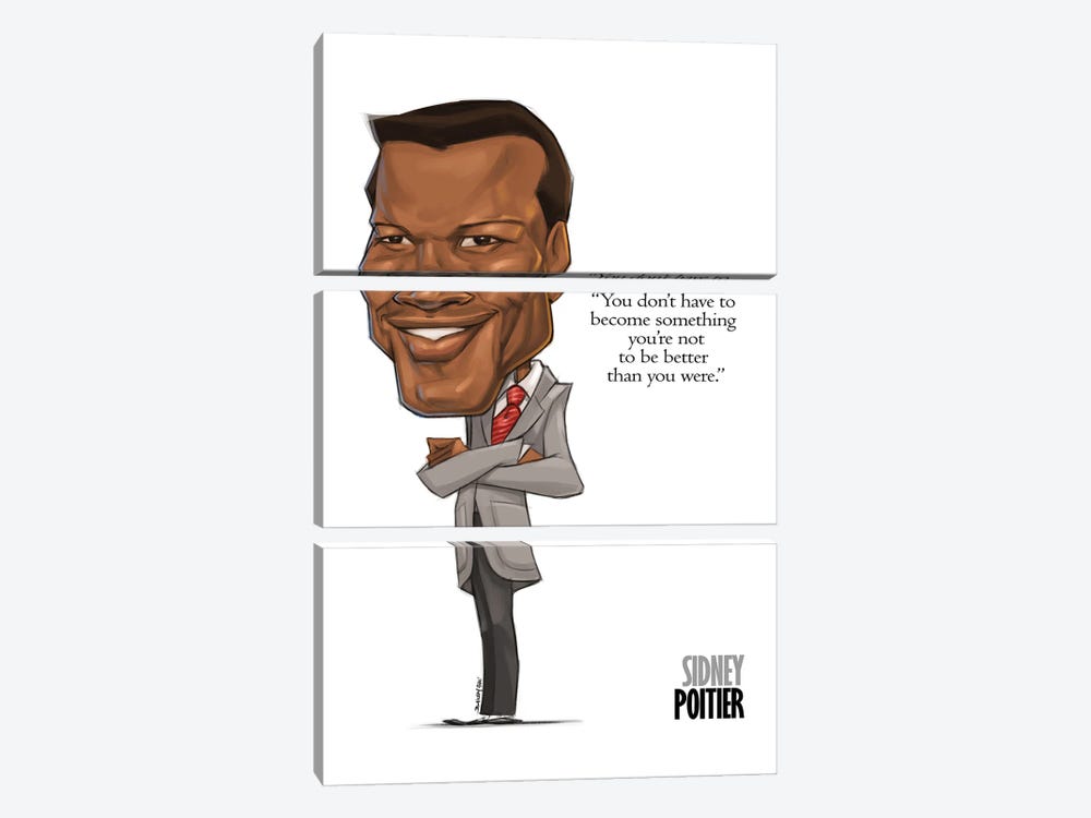 Sydney Poitier by Andrew Bailey 3-piece Canvas Artwork