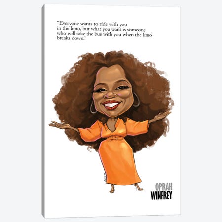 Oprah Winfrey Canvas Print #BIY35} by Andrew Bailey Canvas Artwork
