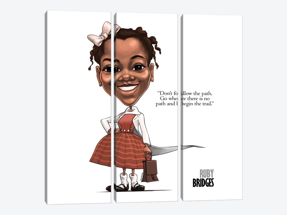 Ruby Bridges by Andrew Bailey 3-piece Canvas Print