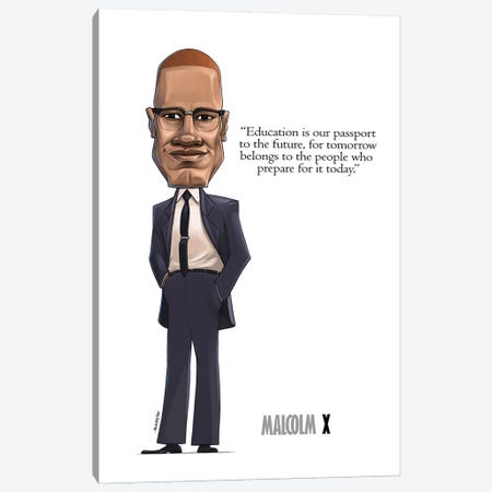 Malcolm X Canvas Print #BIY39} by Andrew Bailey Art Print