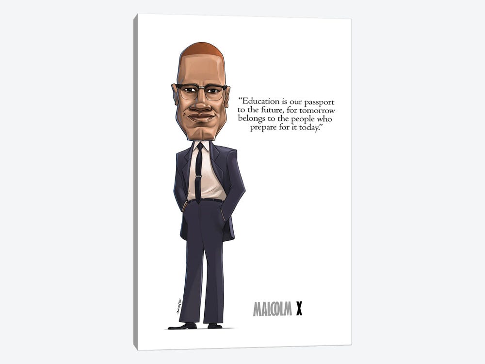 Malcolm X by Andrew Bailey 1-piece Canvas Art