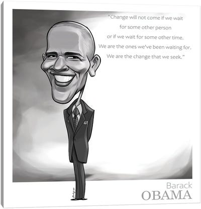 Barack Obama Canvas Art Print - Andrew Bailey