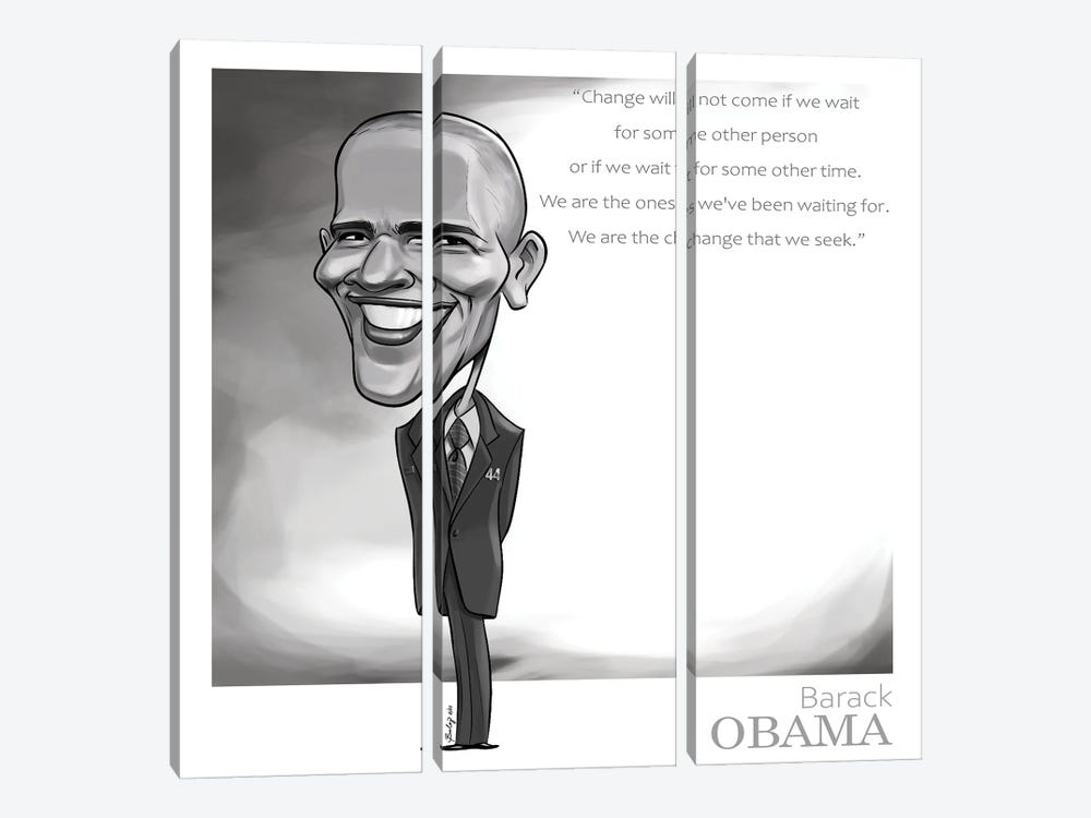 Barack Obama by Andrew Bailey 3-piece Canvas Art Print