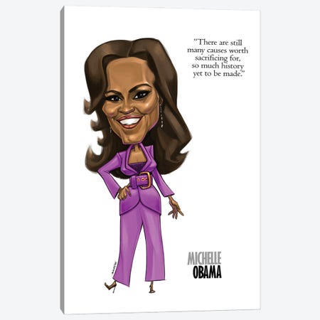 Michelle Obama Canvas Print #BIY43} by Andrew Bailey Canvas Wall Art
