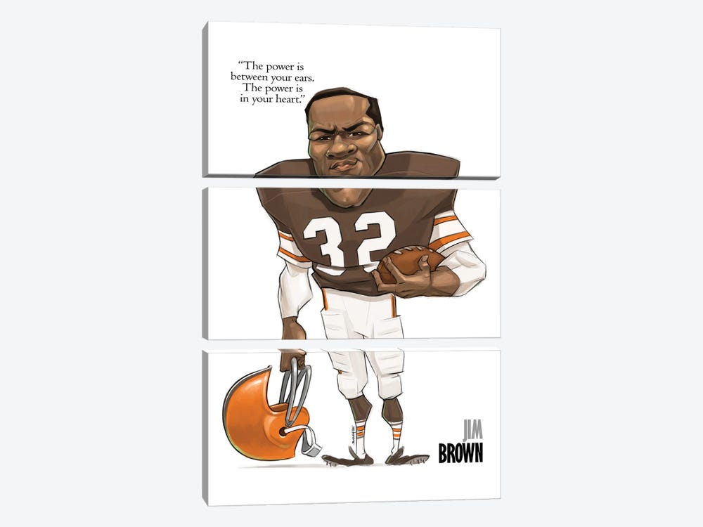 Jim Brown by Andrew Bailey 3-piece Canvas Art